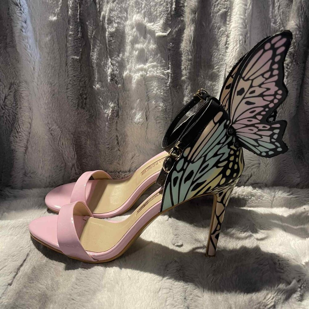 Sophia Webster Leather Pastel Butterfly Heels